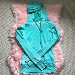 BILLABONG teal vneck dye hoodie